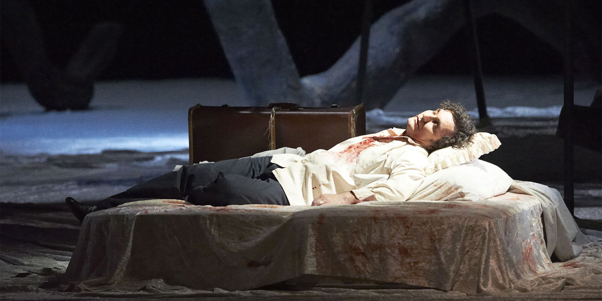 Jules Massenet: »Werther«, 4. Aufzug: Werther (Ludovic Tézier) am Sterbebett © Wiener Staatsoper/Michael Pöhn