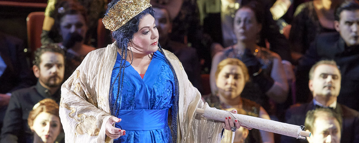 »Turandot«, 2. Akt: Elena Pankratova als Turandot in der Rätselszene © Wiener Staatsoper GmbH/Michael Pöhn