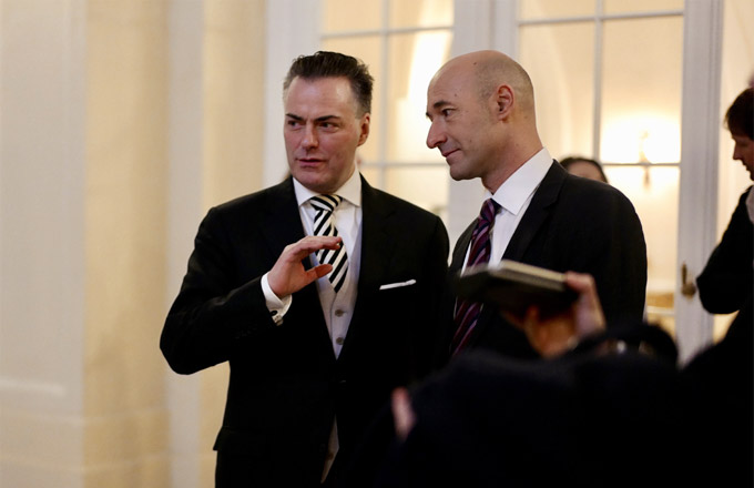 Daniel Froschauer und Michael Bladerer, Vorstand und Geschäftsführer der Wiener Philharmoniker seit 1. September 2017 wurden im Juni 2020 von ihren Kollegen auf weitere drei Jahre bestätigt. © privat