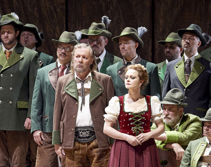 »Lohengrin«, 1. Akt: Elena Zhidkova als Ortrud und Jukka Rasilainen als Friedrich von Telramund © Wiener Staatsoper GmbH/Michael Pöhn