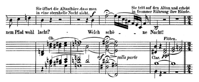 »Der Freischütz«, Szene der Agathe (Ausschnitt): »Welch schöne Nacht!« Leipzig: Breitkopf und Härtel, n.d. (ca.1876). Plate V.A. 14
