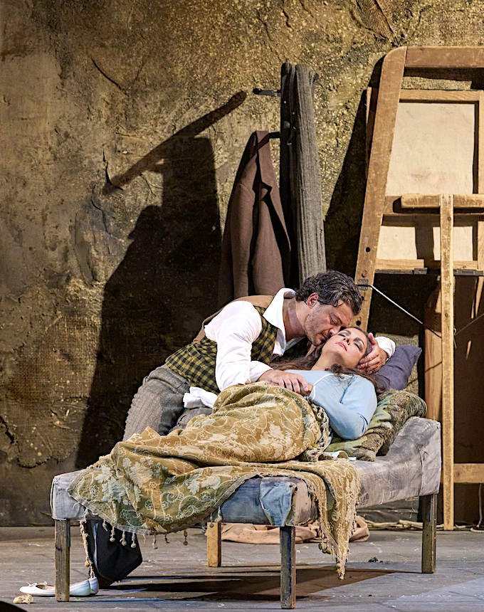 » La bohème «, 4. Akt: Anna Netrebko (Mimì) und Vittorio Grigolo (Rodolfo) © Wiener Staatsoper GmbH/Michael Pöhn